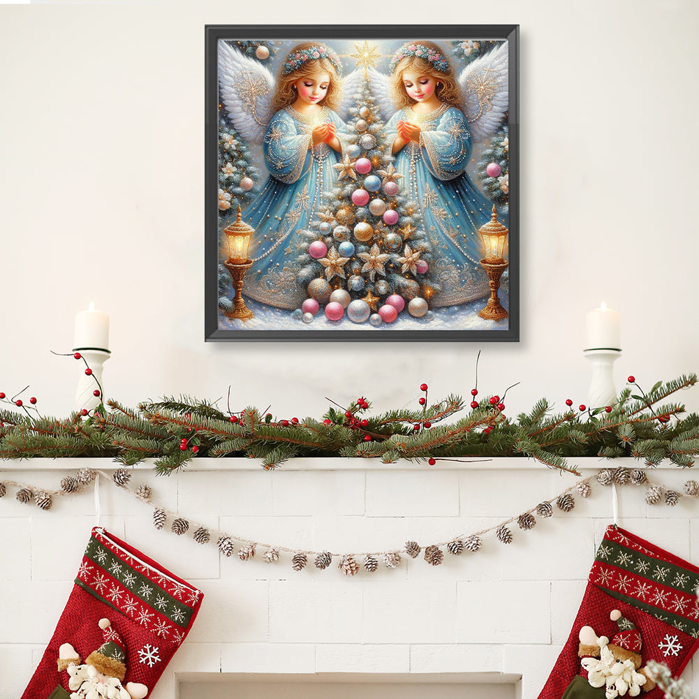 Christmas Tree And Angel - Full Round Drill Diamond Painting 40*40CM