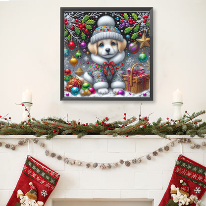 Christmas Dog - Full Round Drill Diamond Painting 40*40CM