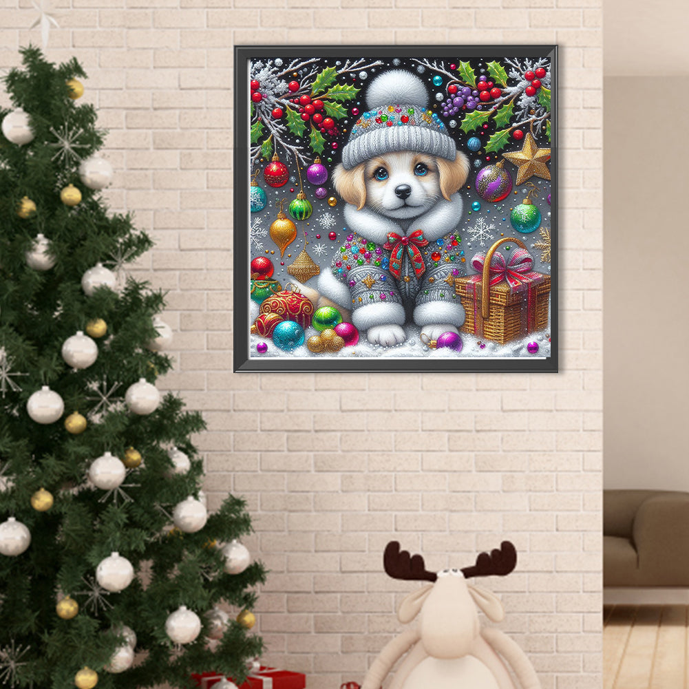 Christmas Dog - Full Round Drill Diamond Painting 40*40CM