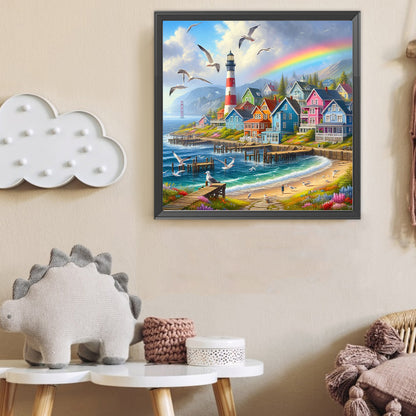 Seaside Town - Full Round Drill Diamond Painting 50*50CM