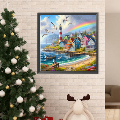 Seaside Town - Full Round Drill Diamond Painting 50*50CM