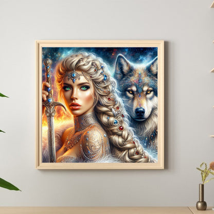 Beauty And The Wolf - Full Round Drill Diamond Painting 40*40CM