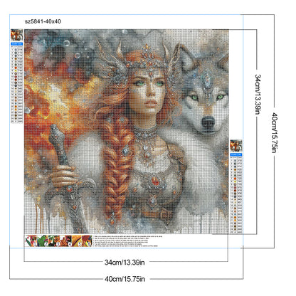 Beauty And The Wolf - Full Round Drill Diamond Painting 40*40CM