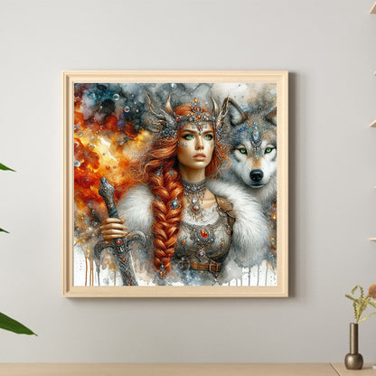 Beauty And The Wolf - Full Round Drill Diamond Painting 40*40CM