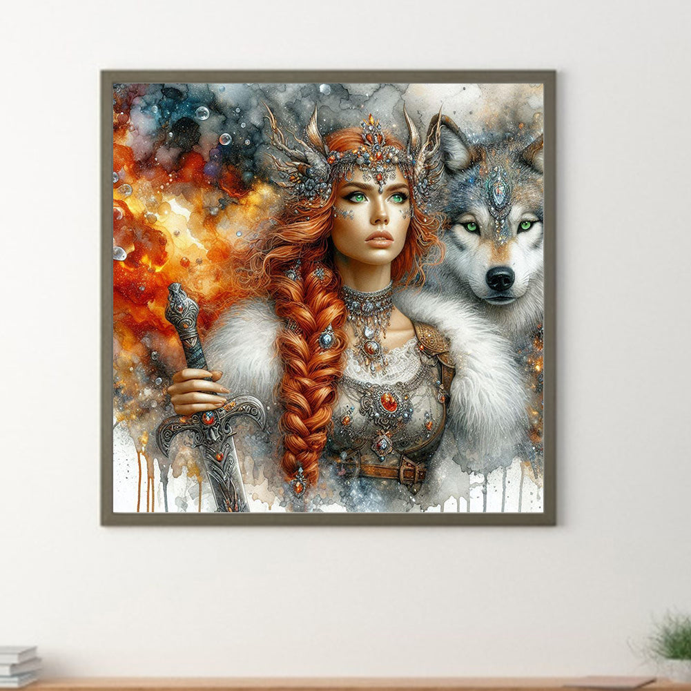 Beauty And The Wolf - Full Round Drill Diamond Painting 40*40CM