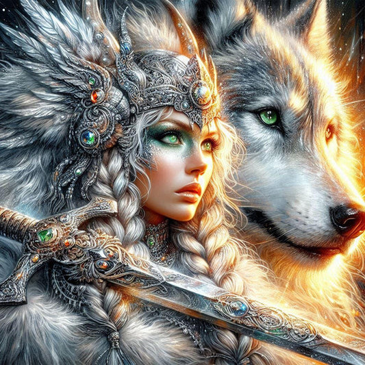 Beauty And The Wolf - Full Round Drill Diamond Painting 40*40CM