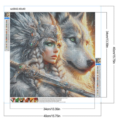 Beauty And The Wolf - Full Round Drill Diamond Painting 40*40CM
