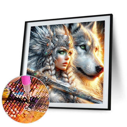 Beauty And The Wolf - Full Round Drill Diamond Painting 40*40CM