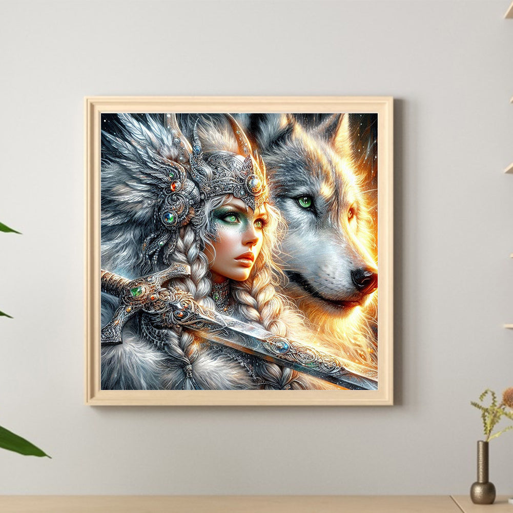 Beauty And The Wolf - Full Round Drill Diamond Painting 40*40CM