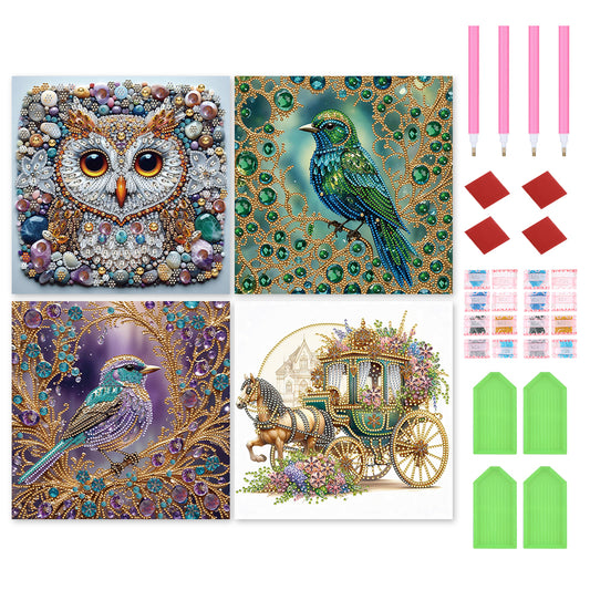 Owl Bird Carriage - Special Shaped Drill Diamond Painting 30*30CM