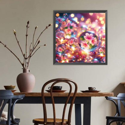 Dreamy Crystal Peach Blossom - Full Round Drill Diamond Painting 40*40CM