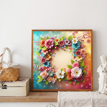 Square Wreath - Full Round Drill Diamond Painting 40*40CM