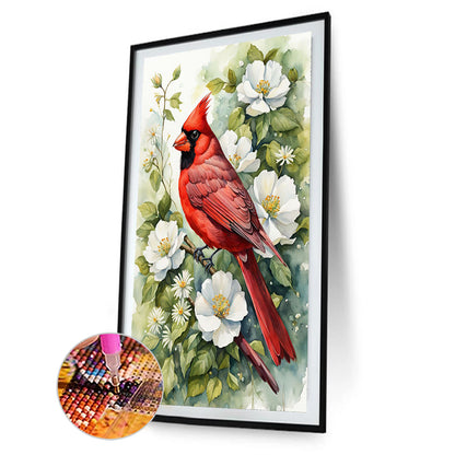 White Cardinal - Full Round Drill Diamond Painting 40*60CM