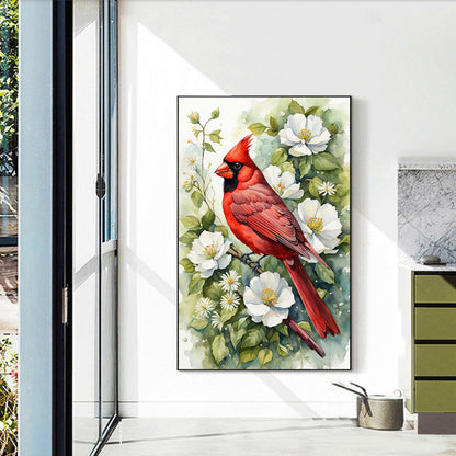 White Cardinal - Full Round Drill Diamond Painting 40*60CM