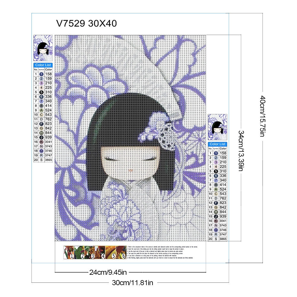Kimono Doll - Full Round Drill Diamond Painting 30*40CM