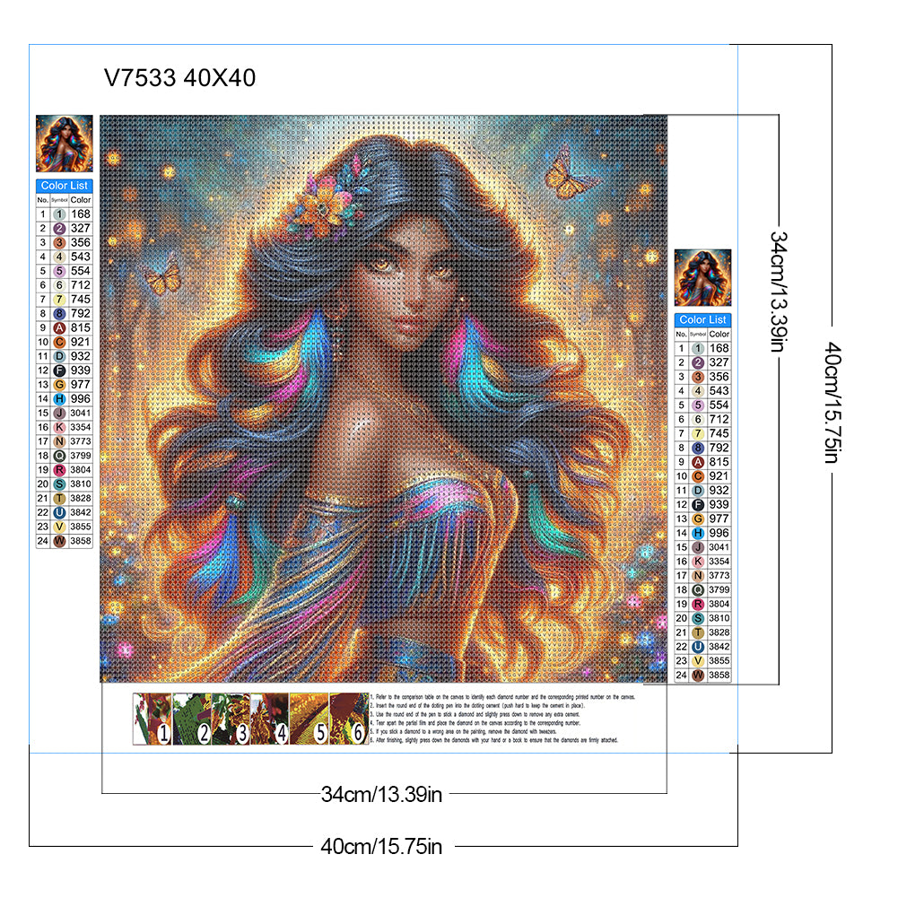 Backlight Goddess - Full Round Drill Diamond Painting 40*40CM