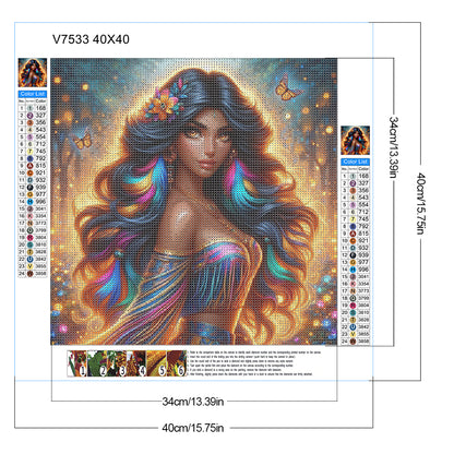 Backlight Goddess - Full Round Drill Diamond Painting 40*40CM