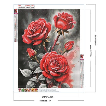 Red Rose - Full Round Drill Diamond Painting 40*50CM