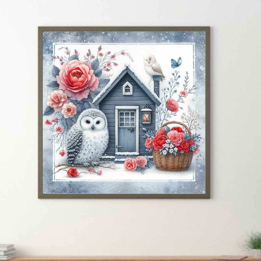 Garden Owl - Full Round Drill Diamond Painting 40*40CM