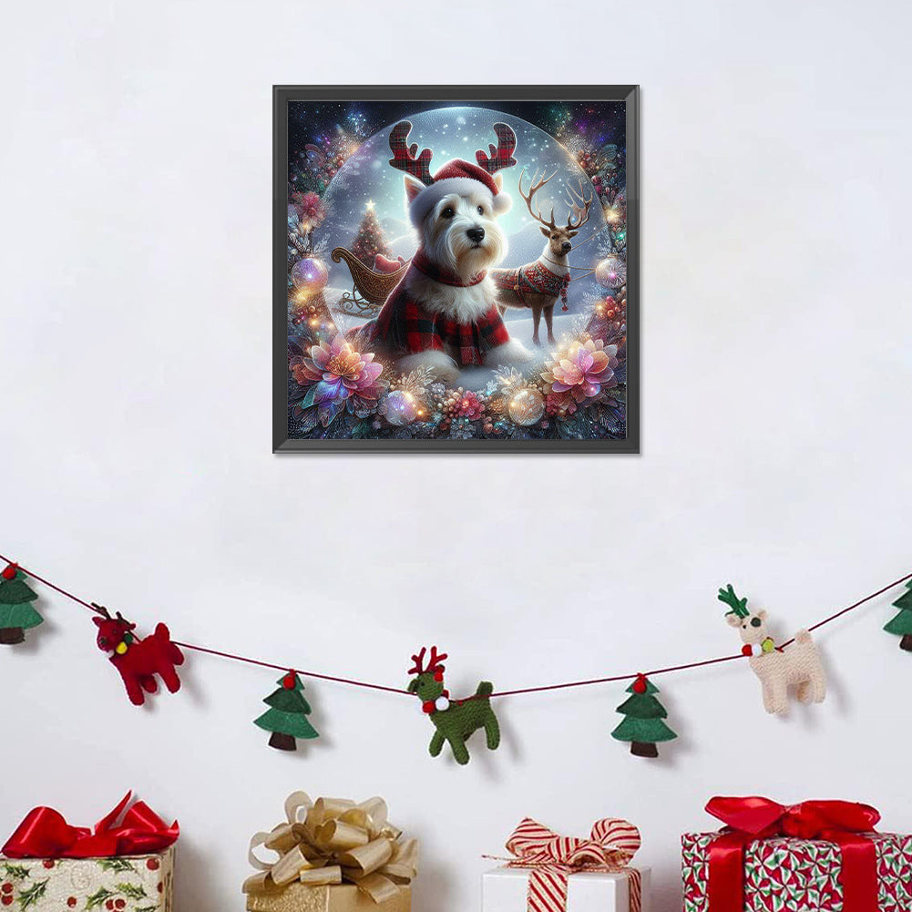 Christmas Puppy - Full Round Drill Diamond Painting 40*40CM