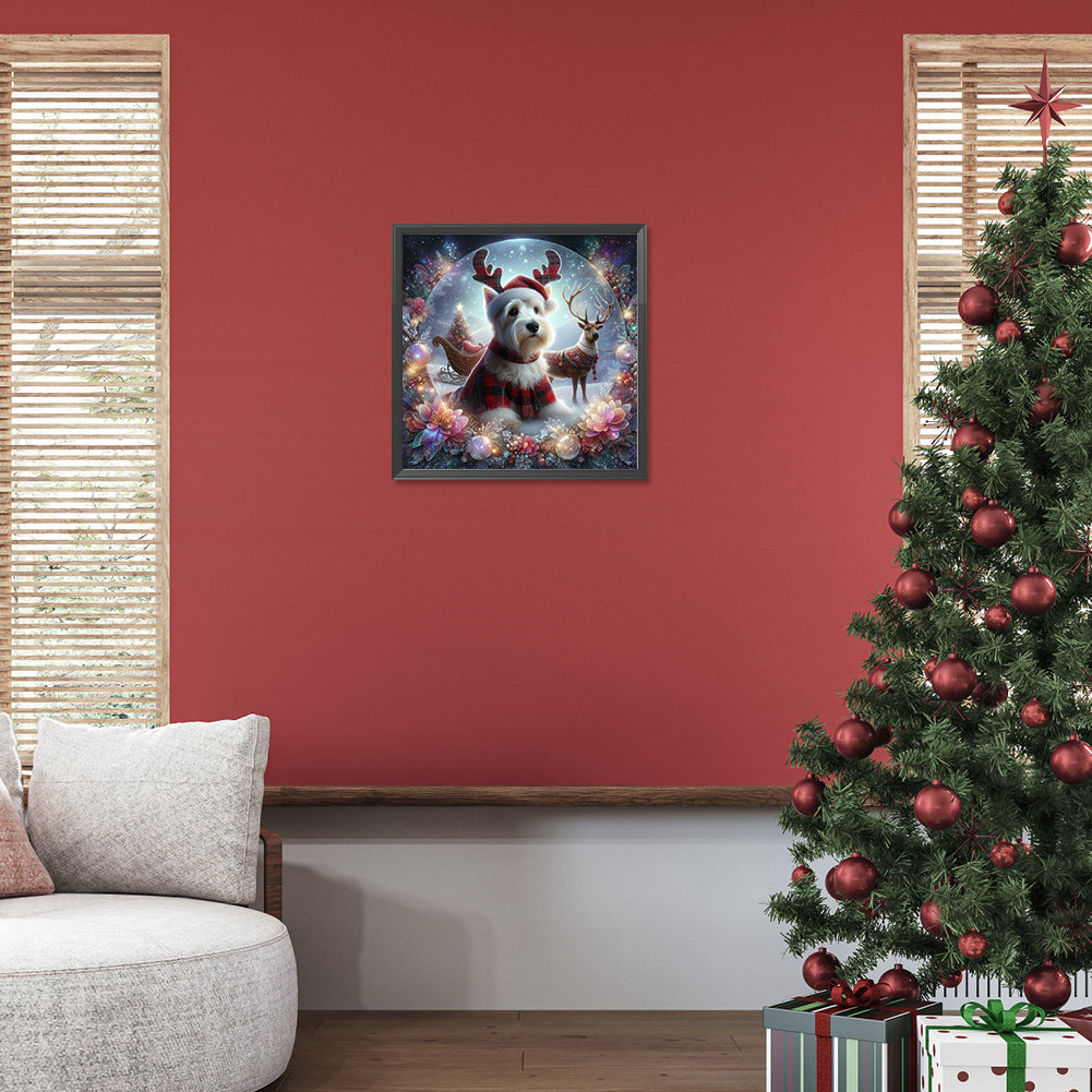 Christmas Puppy - Full Round Drill Diamond Painting 40*40CM