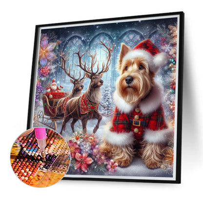 Christmas Puppy - Full Round Drill Diamond Painting 40*40CM