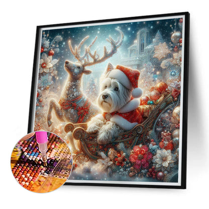 Christmas Puppy - Full Round Drill Diamond Painting 40*40CM