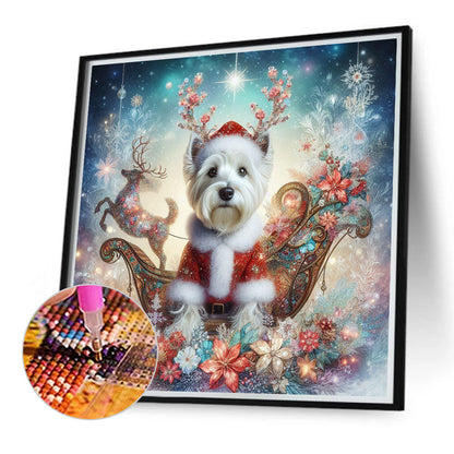 Christmas Puppy - Full Round Drill Diamond Painting 40*40CM