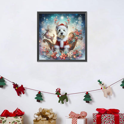 Christmas Puppy - Full Round Drill Diamond Painting 40*40CM