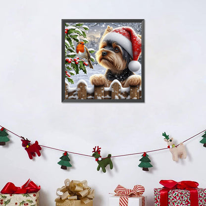 Christmas Puppy - Full Round Drill Diamond Painting 40*40CM