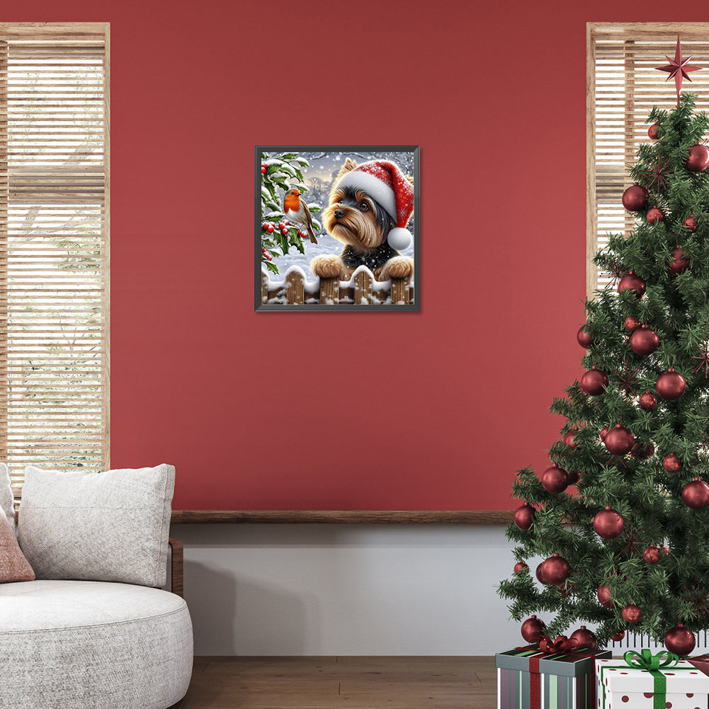 Christmas Puppy - Full Round Drill Diamond Painting 40*40CM