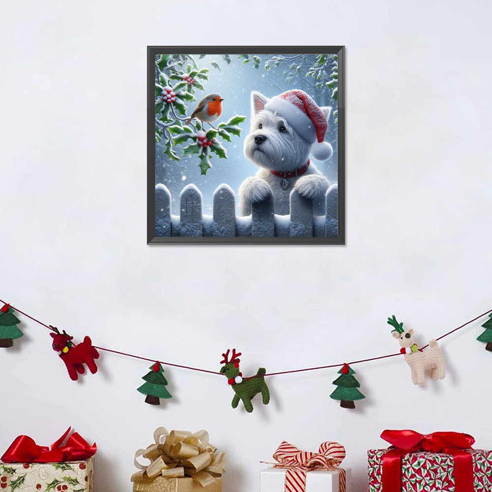 Christmas Puppy - Full Round Drill Diamond Painting 40*40CM