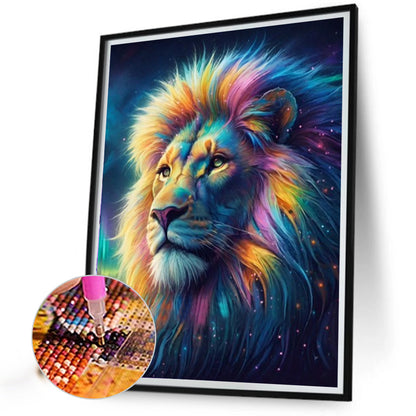 Colorful Lion - Full AB Round Drill Diamond Painting 40*50CM