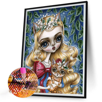 Fox Blonde Girl - Full Round Drill Diamond Painting 40*50CM