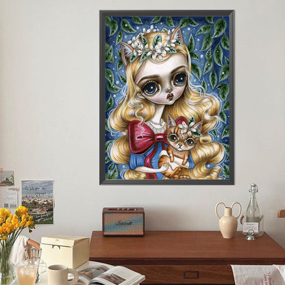 Fox Blonde Girl - Full Round Drill Diamond Painting 40*50CM