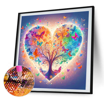 Butterfly Love Tree - Full AB Round Drill Diamond Painting 40*40CM