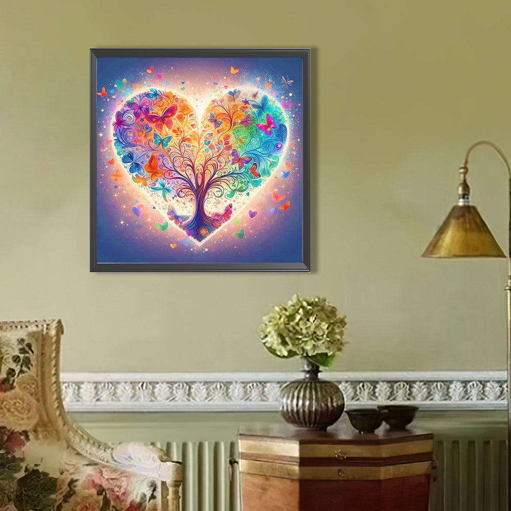 Butterfly Love Tree - Full AB Round Drill Diamond Painting 40*40CM
