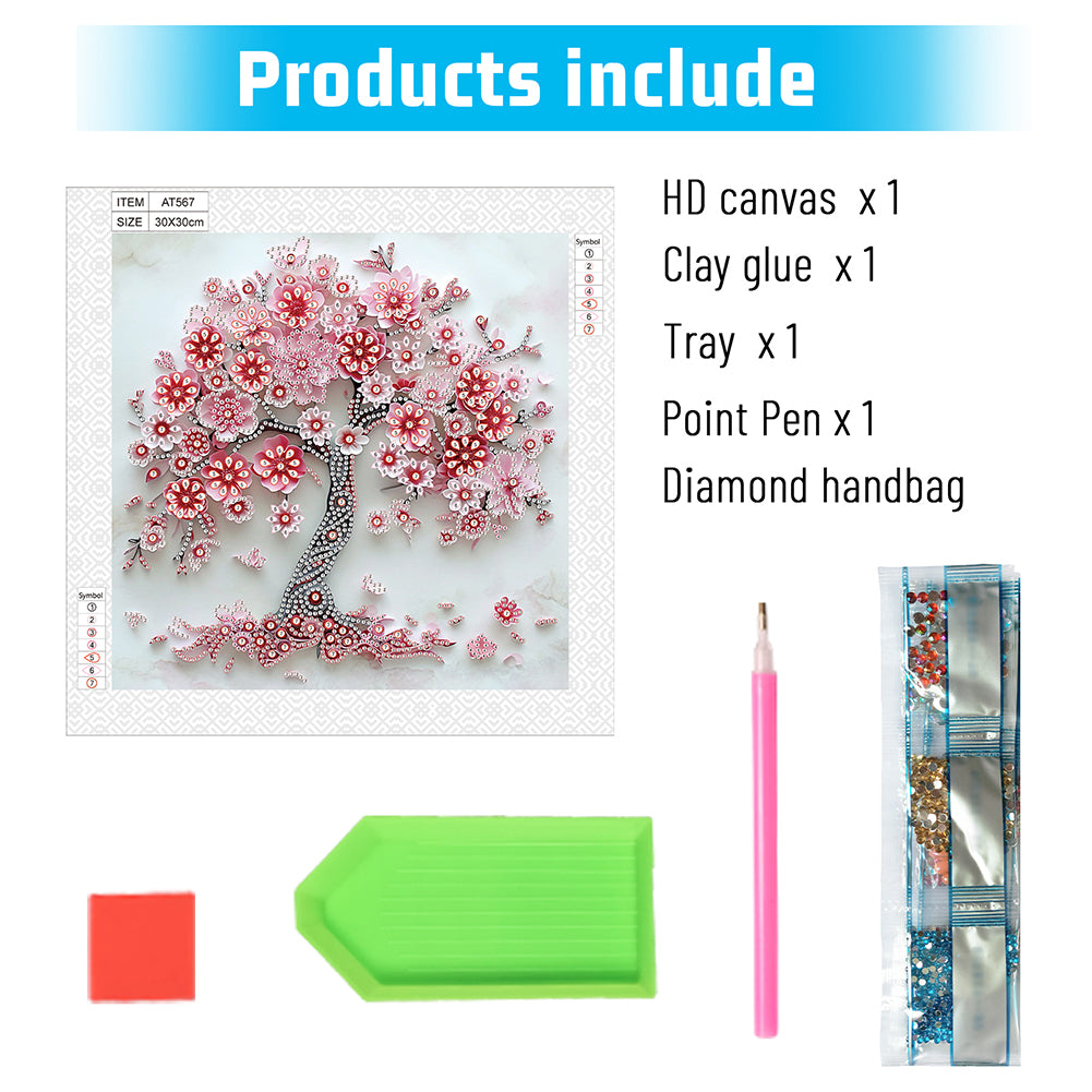 Paper Drawing Tree Of Life - Special Shaped Drill Diamond Painting 30*30CM