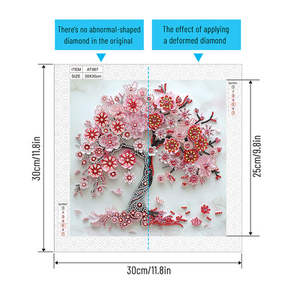 Paper Drawing Tree Of Life - Special Shaped Drill Diamond Painting 30*30CM