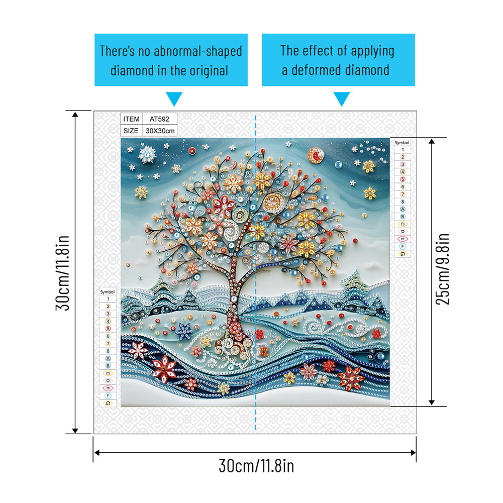 Paper Drawing Tree Of Life - Special Shaped Drill Diamond Painting 30*30CM