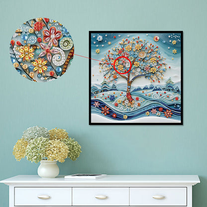 Paper Drawing Tree Of Life - Special Shaped Drill Diamond Painting 30*30CM