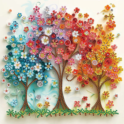 Paper Drawing Tree Of Life - Special Shaped Drill Diamond Painting 30*30CM