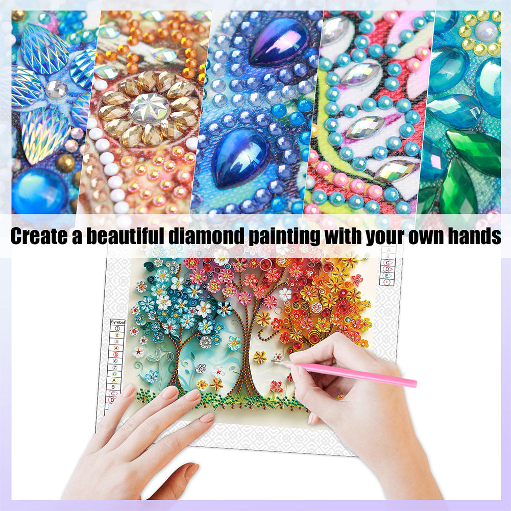 Paper Drawing Tree Of Life - Special Shaped Drill Diamond Painting 30*30CM