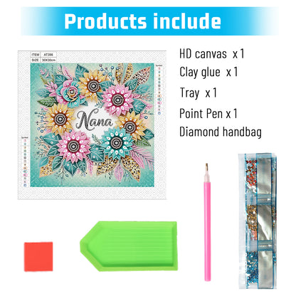 Flowers - Special Shaped Drill Diamond Painting 30*30CM