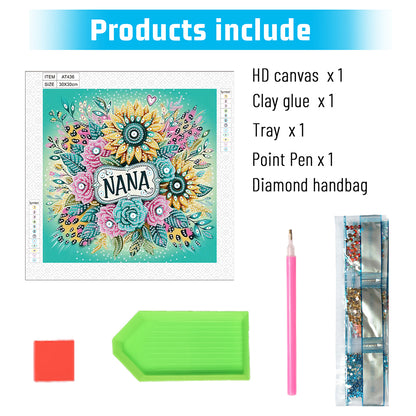 Flowers - Special Shaped Drill Diamond Painting 30*30CM