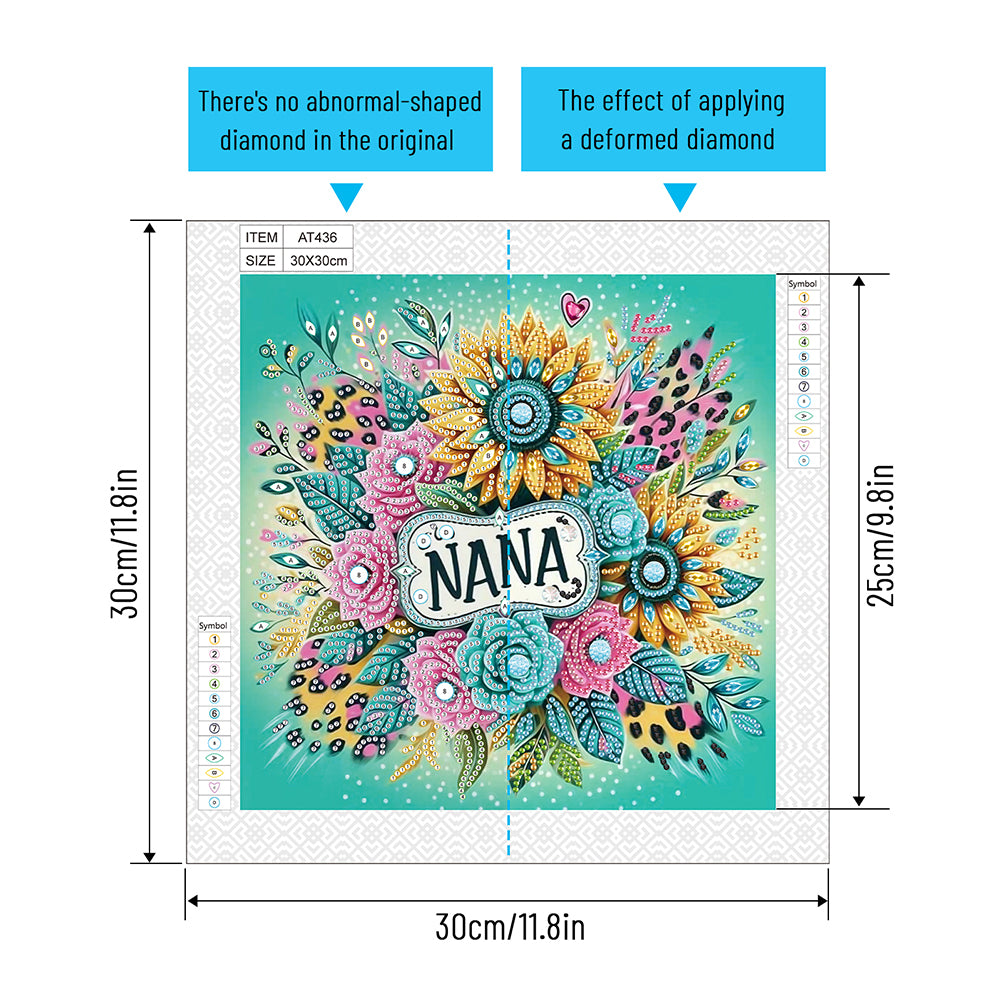 Flowers - Special Shaped Drill Diamond Painting 30*30CM