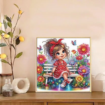 Cute Little Girl - Special Shaped Drill Diamond Painting 30*30CM