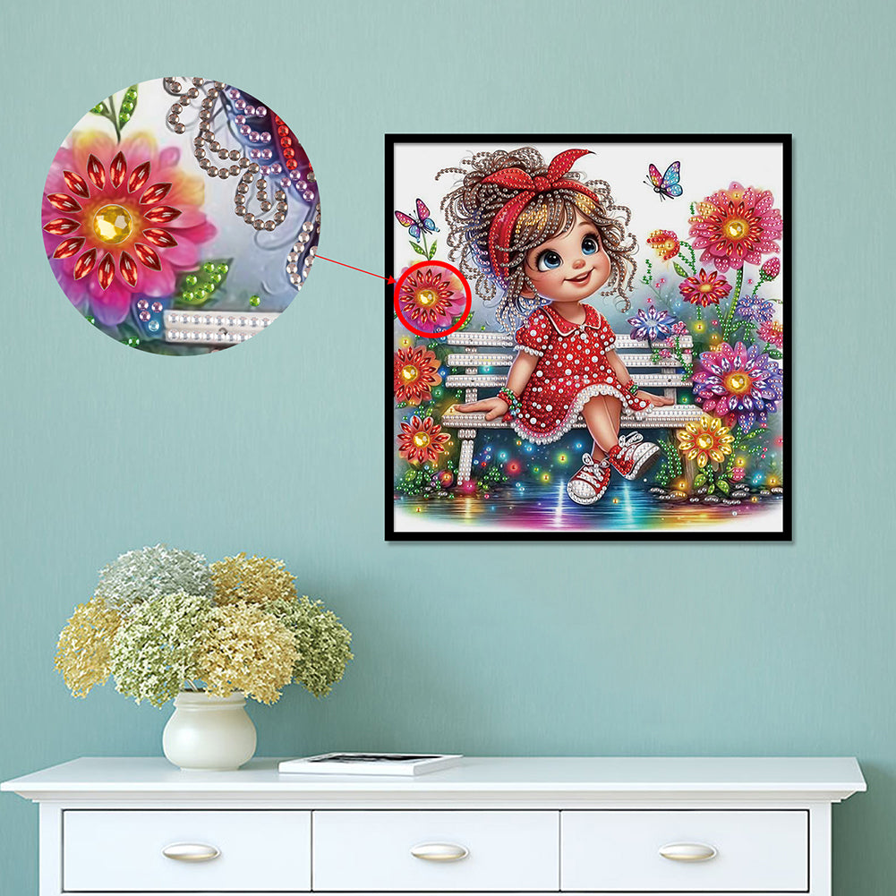 Cute Little Girl - Special Shaped Drill Diamond Painting 30*30CM