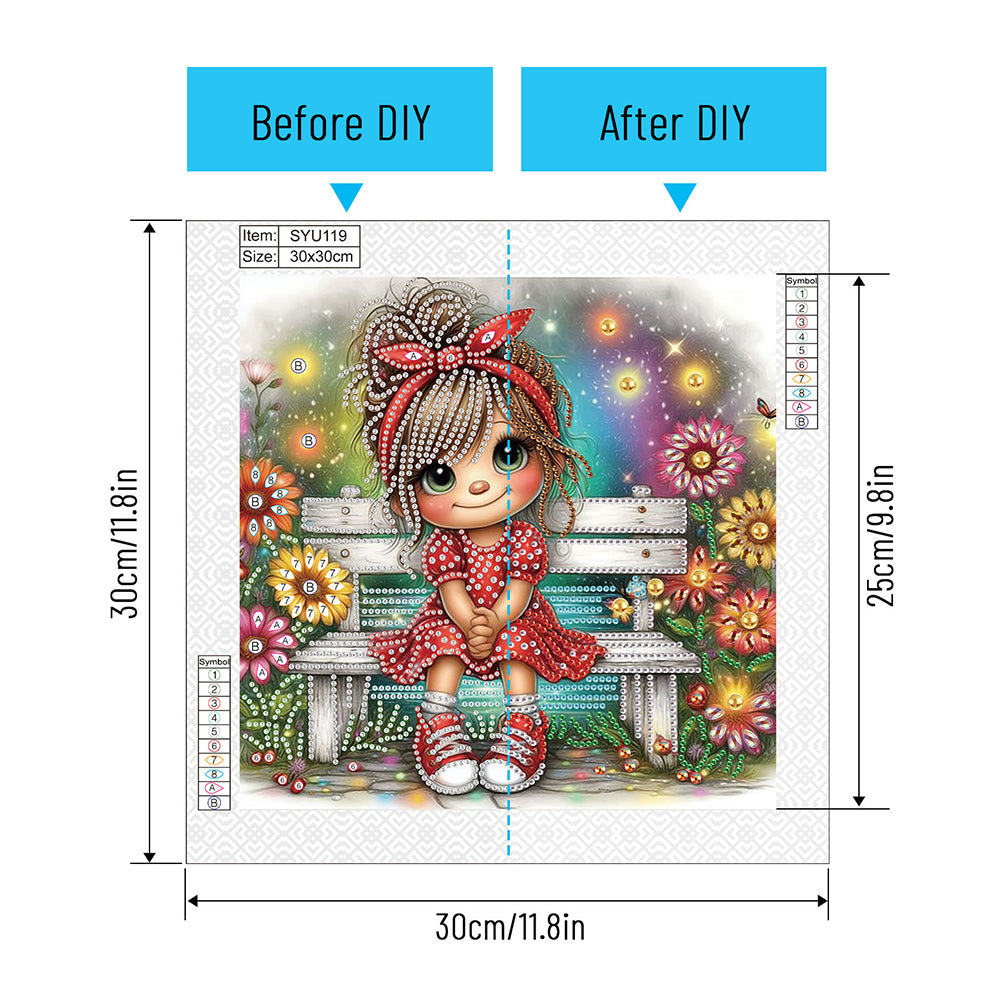 Cute Little Girl - Special Shaped Drill Diamond Painting 30*30CM