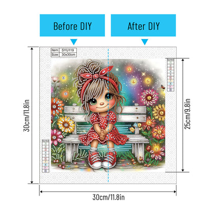 Cute Little Girl - Special Shaped Drill Diamond Painting 30*30CM